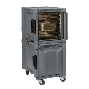 Tribeca TCB-600NPDUO Önden Yüklemeli Tekerlekli Çiftli Thermobox, 95x134x127 cm, Gri