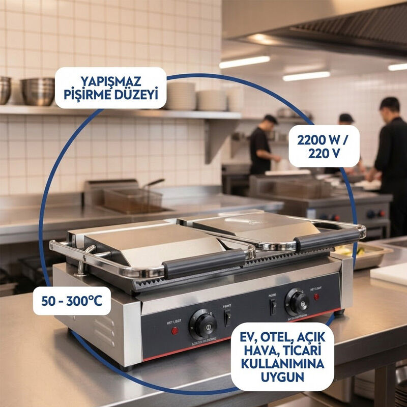 Vosco VBL-813E Çift Kapaklı Tost Makinesi, 32 Dilim, Elektrikli - Görsel 2