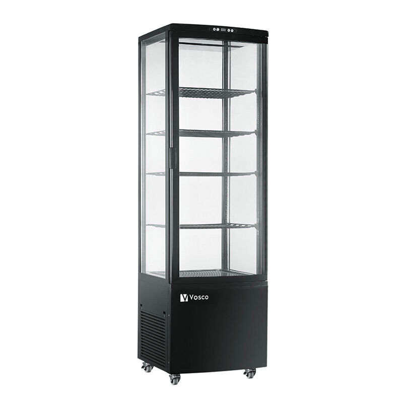 Vosco VFT-280L-S Dik Tip Soğuk Teşhir Dolabı, 280 L, Siyah