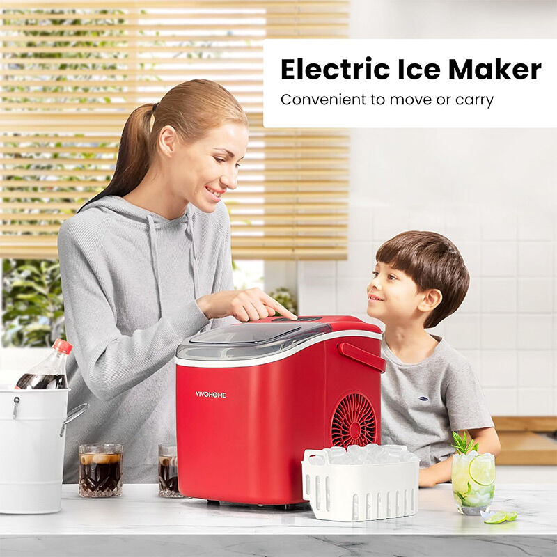 Vosco VHZB-12H Set Üstü Parmak Buz Makinesi, 12 kg/gün Kapasiteli, Kırmızı - Görsel 4