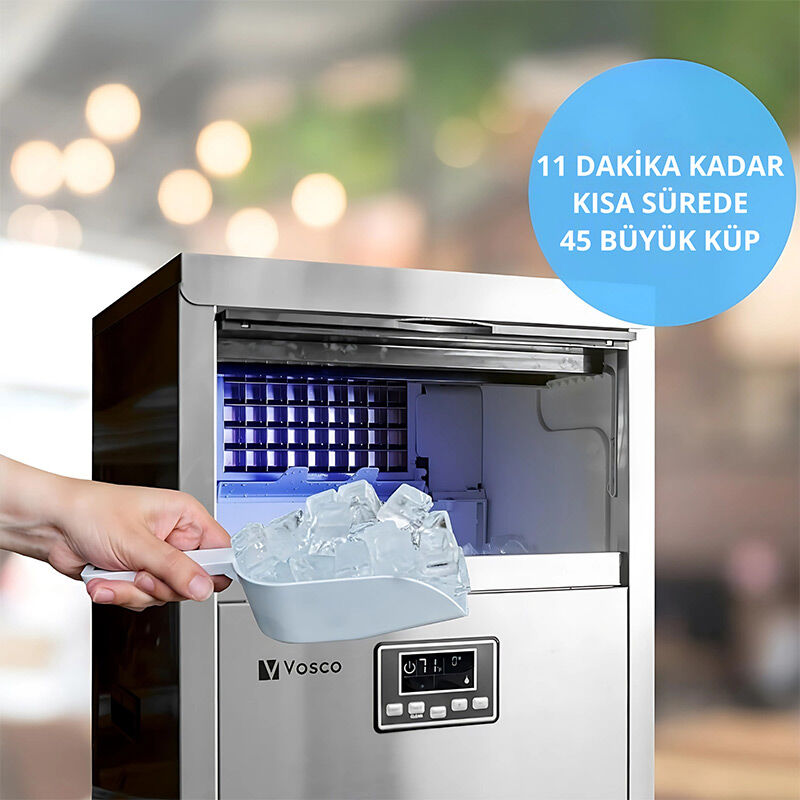Vosco VSC-65/S Hazneli Küp Buz Makinesi, 65 kg/gün Kapasiteli - Görsel 3